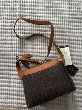 Nanette Lepore Brown and Tan Crossbody Shoulder Bag